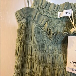 NWT Mango Eco-Friendly Linen Top in Green